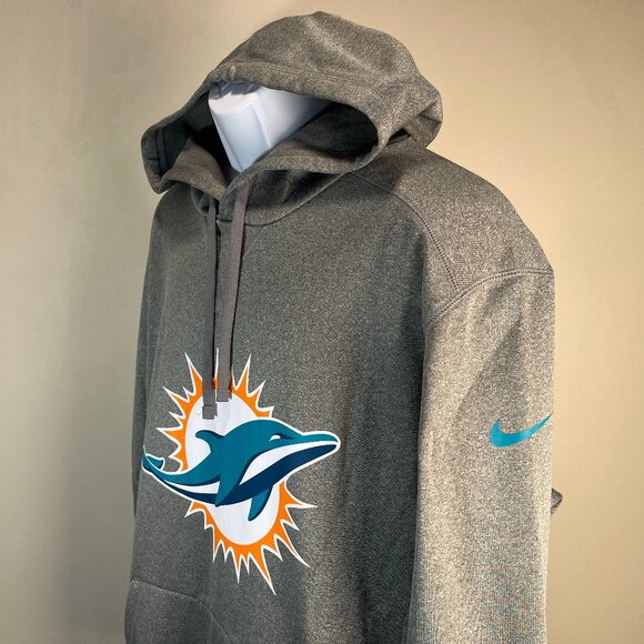 Nike Other - Nike Dri-Fit Men's marled gray Miami Dolphins hooded sweatshirt Hoodie Large L